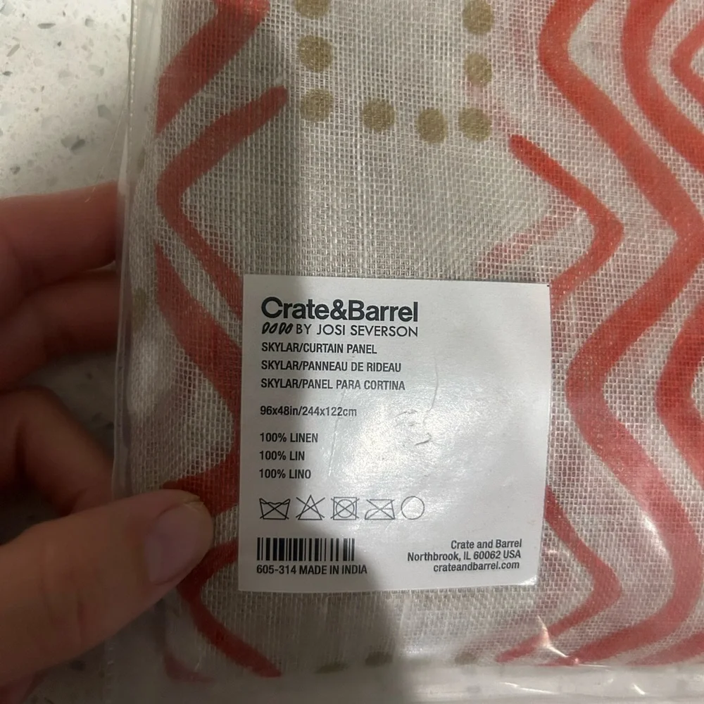 Crate & Barrel by Josi Severson Linen Curtains Set of 2 96